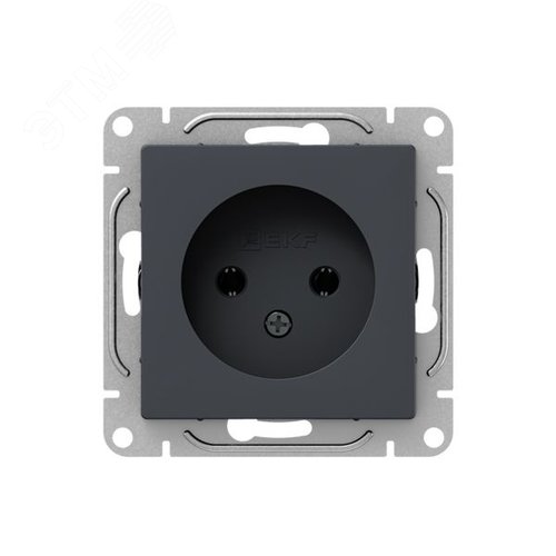 Механизм розетки  16А  без заземления  без шторок  графит Эпика EKF - фото 1