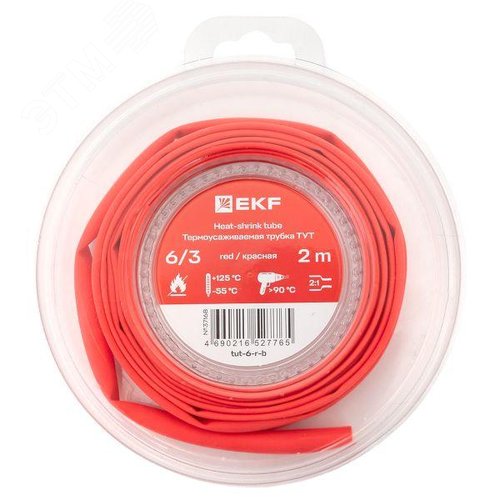 ТУТ нг 6/3 красная ролик 2 м EKF - фото 1