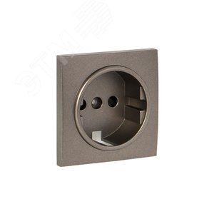 Валенсия лицевая панель розетки 1-местной с/з 16А графит с защ. штор. - фото 2