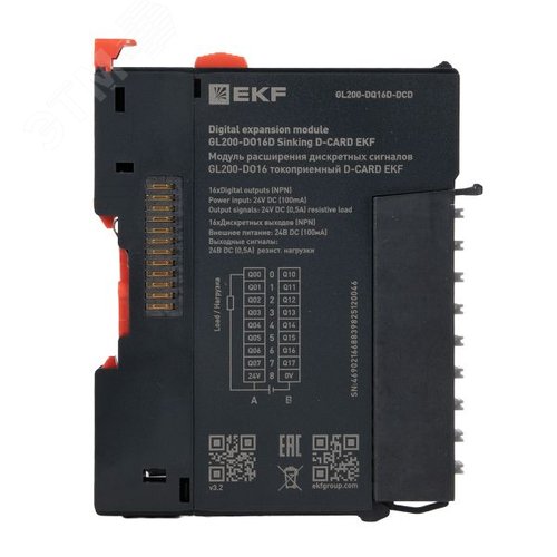 Модуль расширения дискретных сигналов GL200-DO16 токоприемный D-CARD - фото 2