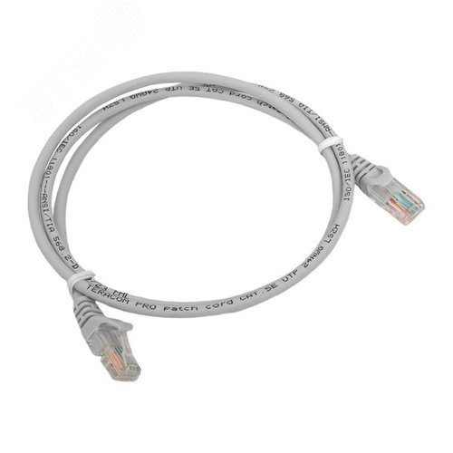 Патч-корд TERACOM PRO Cat.5E неэкранированный UTP оболочка LSZH серый (1.0м) - фото 1