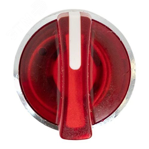 Исполнительный механизм переключателя S4 красный на 2 положения возвратный без фиксации, с подсветкой с короткой ручкой IP65 - фото 2