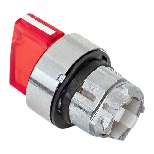 Исполнительный механизм переключателя SB4 красный на 2 положения с фиксацией, с подсветкой с короткой ручкой IP65 - фото 9