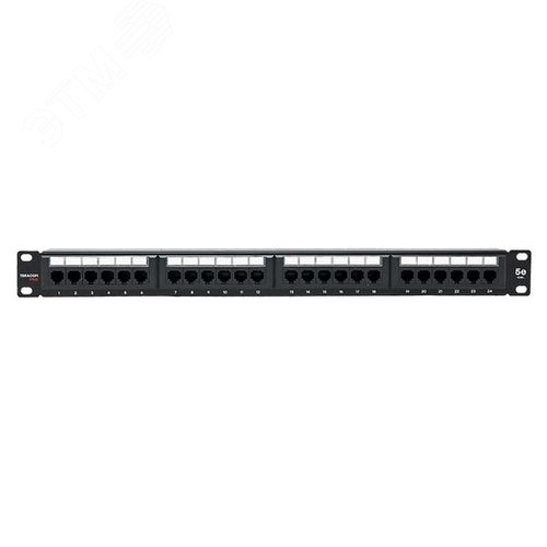 Патч-панель TERACOM PRO 19'' Cat.5E 1U неэкранированная UTP 24 порта RJ-45 Dual IDC с органайзером - фото 2