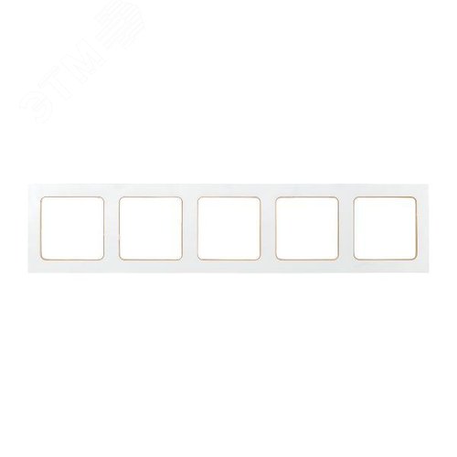 Стокгольм Рамка 5-местная белая с линией цвета шампань EKF - фото 2
