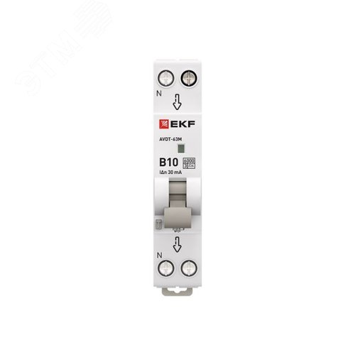 Выключатель автоматический дифференциального тока АВДТ-63M 1P+N (18мм) 10А 30мА характеристика С тип A электронный 6кА PROXIMA - фото 3