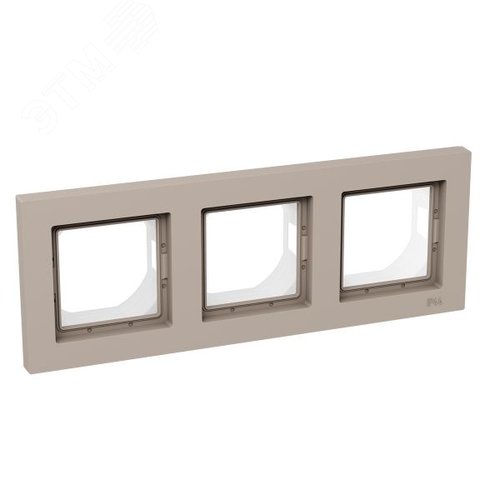 Рамка 3-местная IP44  крем.  пластик Эпика EKF - фото 2