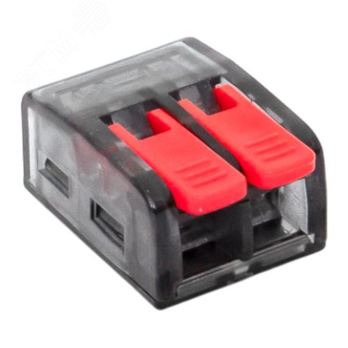 Строительно-монтажная клемма СМК 221-612 с рычагом 2 отверстия 0.5-4.0(6) мм2 EKF PROxima - фото 1