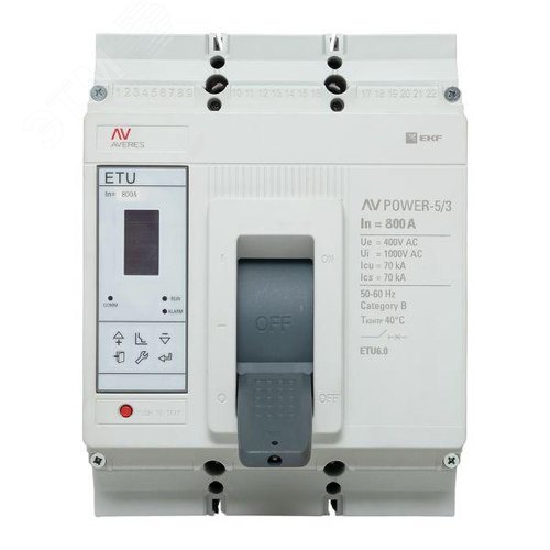 Автоматический выключатель AV POWER-5/3 800А 70kA ETU6.0 AVERES - фото 2