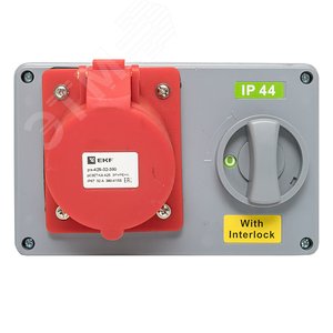 Розетка с блокировкой и выключателем 1425 3Р+РЕ+N 32А 380В IP44 - фото 3