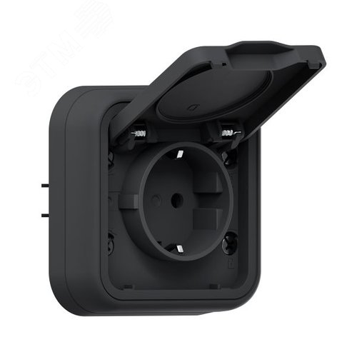 Розетка, одноместная, СП, винтовые клеммы антрацит, Бронто EKF - фото 3