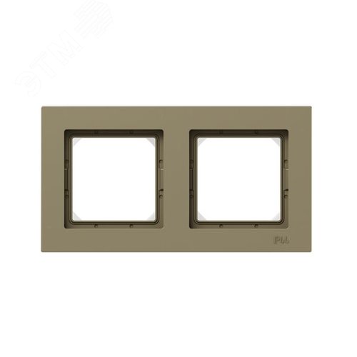 Рамка 2-местная IP44  шамп.  пластик Эпика EKF - фото 1