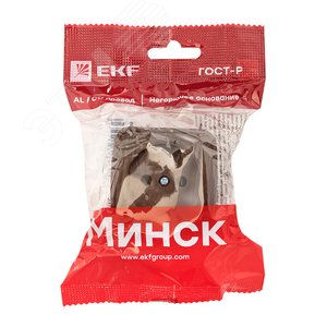 Розетка 1-местная ОП Минск 10А без заземления темное дерево - фото 3