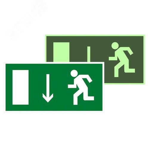 Изображение товара Знак эвакуационный E 10 ''Указатель двери эвакуационного выхода (левосторонний)'' 150х300 мм, пластик с покрытием фотолюминесцентным ГОСТ Р 12.4.026-2001 (шт)