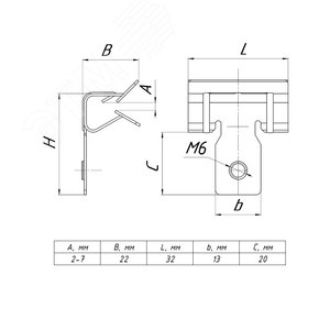 Зажим балочный 3-8 мм с резьбой М6 PROxima - фото 2