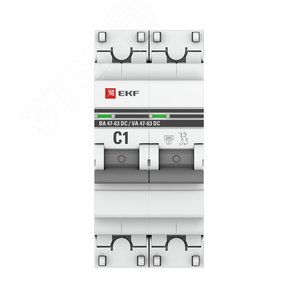 Выключатель автоматический 2P 1А (C) 6кА ВА 47-63 DC PROxima - фото 2