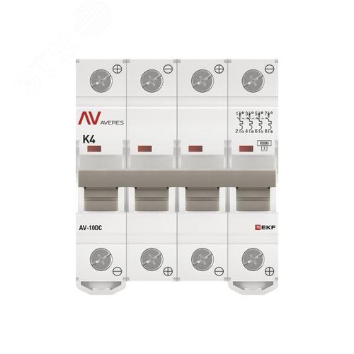 Выключатель автоматический AV-10 DC 4P 4A (K) 10kA AVERES - фото 4