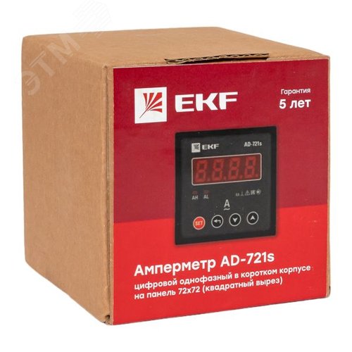 Амперметр цифровой на панель 72х72 квадратный вырез однофазный в коротком корпусе PROxima - фото 9