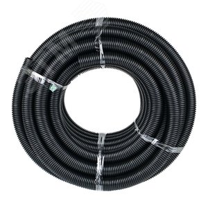 Труба ПНД гибкая гофрированная d50мм, тяжёлая с протяжкой, 20м, цвет черный PROxima - фото 2