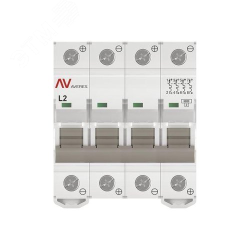 Выключатель автоматический AV-6 DC 4P 2A (L) 6kA AVERES - фото 3
