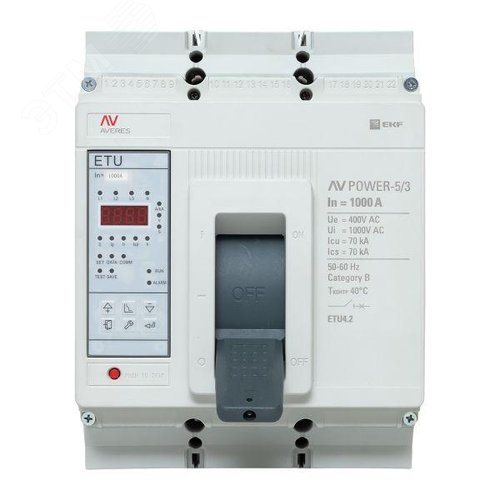 Выключатель автоматический AV POWER-5/3 1000А 70kA ETU4.2 AVERES - фото 2