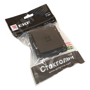 Стокгольм Механизм Розетки Phone 1-местной черный - фото 3