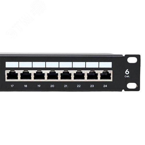 Патч-панель TERACOM CS 19'' Cat.6 1U полный экран STP 24 порта RJ-45 Dual IDC с органайзером - фото 2