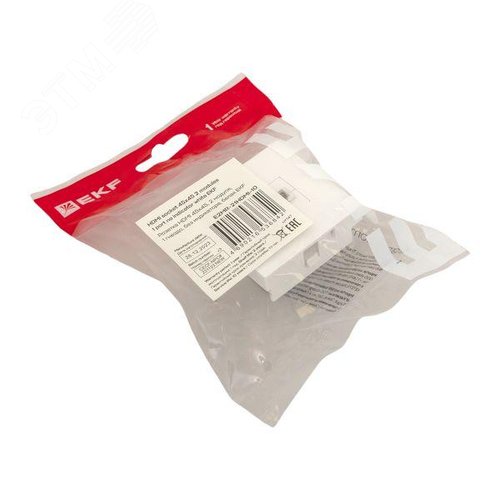 Розетка HDMI 45x45, 2 модуля, 1 гнездо, без индикатора, белая EKF - фото 8