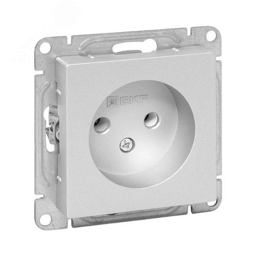 Эпика Механизм розетки 16А без заземления без шторок алюминий EKF - фото 1