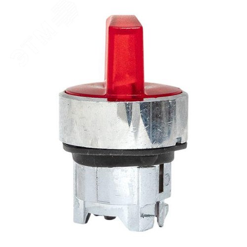 Исполнительный механизм переключателя S4 красный на 2 положения возвратный без фиксации, с подсветкой с короткой ручкой IP65 - фото 5