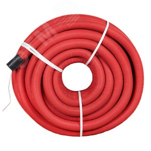 Труба гофрированная двустенная ПНД d 75 с зондом (50 м) красная PROxima - фото 2