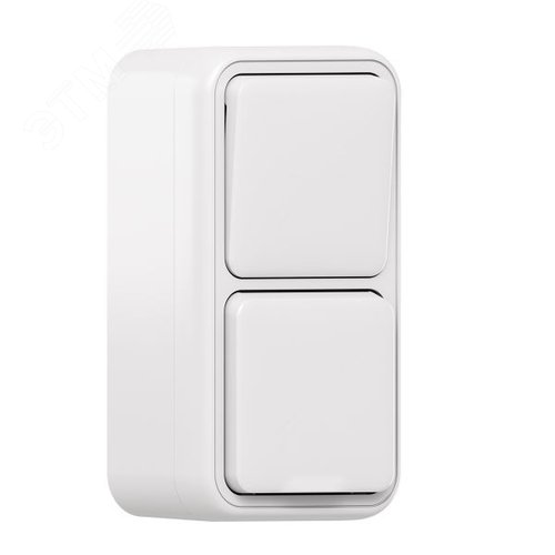 Блок: розетка и выключатель, одноклавишный, проходной ОП, винтовые клеммы белый, Бронто EKF - фото 1