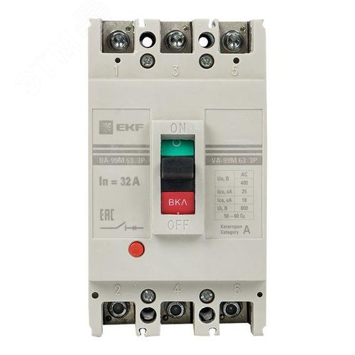 Изображение товара Выключатель автоматический трехполюсный ВА-99М/63 32А 20кА РЭ320А (шт)