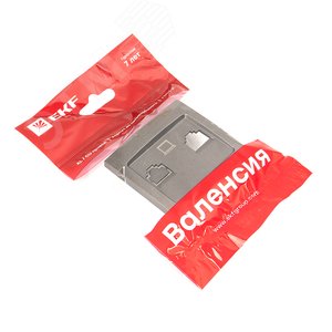 Валенсия лицевая панель розетки RJ-45 2-местная графит - фото 2