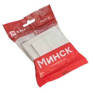 Выключатель Минск 2-клавишный СП 10А белый ERV10-023-10 EKF - 4