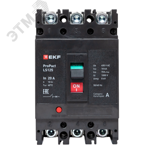 LS125 18кА 3P 20А ProPact EKF - фото 2