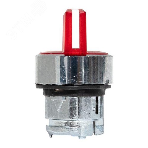 Исполнительный механизм переключателя S4 красный на 2 положения возвратный без фиксации, с подсветкой с короткой ручкой IP65 - фото 3