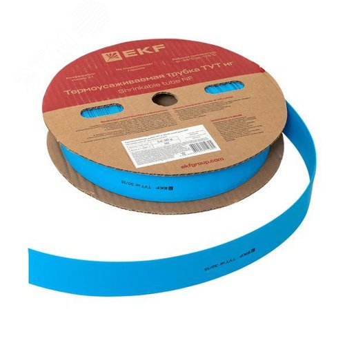 Трубка термоусаживаемая ТУТ нг 30/15 синяя рулон PROxima - фото 4