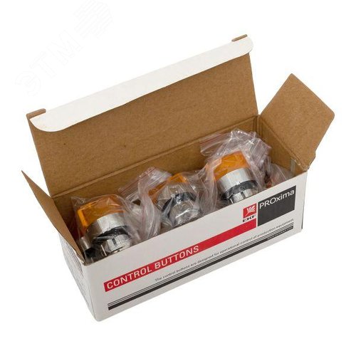 Механизм переключателя исполнительный XB4 желтый на 3 положения возвратный без фиксации с подсветкой с короткой ручкой PROxima - фото 10