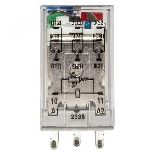 Реле промежуточное с кнопкой и мех. Индикацией RPAt 22/3 10A 110В DC EKF - фото 3