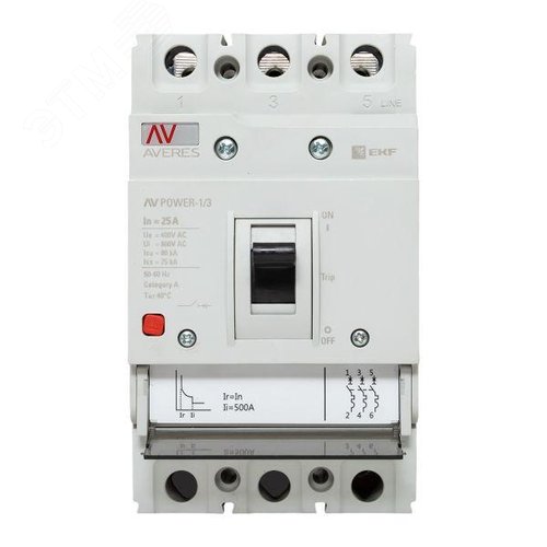 Выключатель автоматический AV POWER-1/3  25А 80kA TR AVERES - фото 3