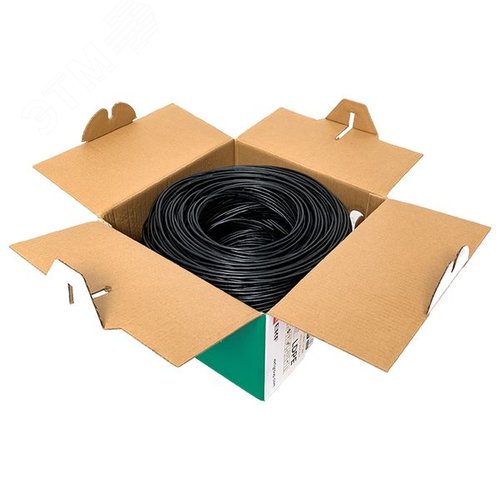 Витая пара TERACOM 5E U/UTP 4 пары solid OUT LDPE черный 305м - фото 6