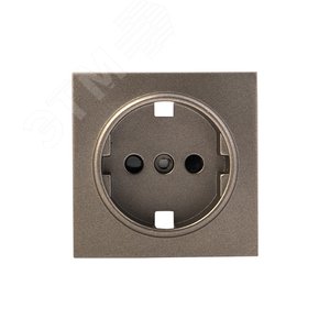 Валенсия лицевая панель розетки 1-местной с/з 16А графит с защ. штор. - фото 1