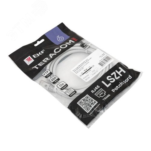 Патч-корд TERACOM PRO Cat.6 экранированный FTP оболочка LSZH серый (3.0м) - фото 4