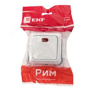 Рим Выключатель одноклавишный с индикатором 10А белый - фото 2