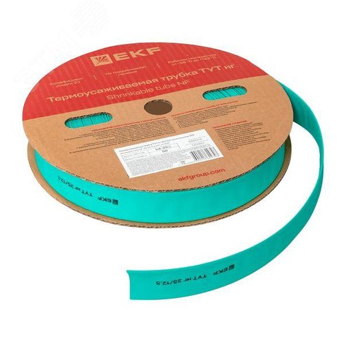 Термоусаживаемая трубка ТУТ нг 25/12,5 зелёная рулон PROxima - фото 4