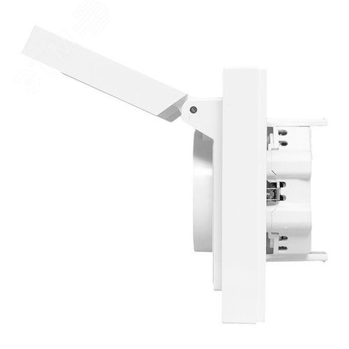 Эпика Механизм розетки двойной 16А IP44 с заземлением со шторками с рамкой с крышками белый EKF - фото 10