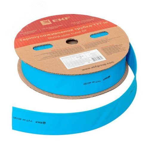 Трубка термоусаживаемая ТУТ нг 40/20 синяя рулон PROxima - фото 4