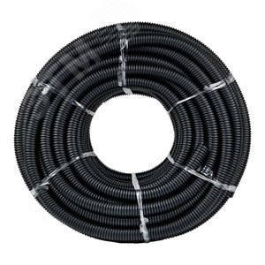 Труба гофр. ПНД Plast с зондом d32мм (25м.) черная PROxima - фото 2