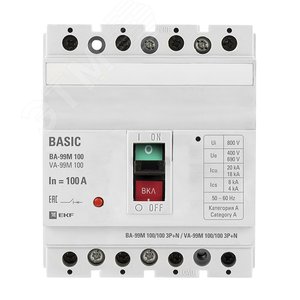 Выключатель автоматический ВА-99М 100/100А 3P+N 20кА Basic